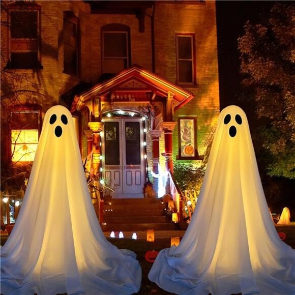 2 Packs Halloween Decorations Outdoor, Spooky Halloween Ghost Decor - Picture 5 of 7